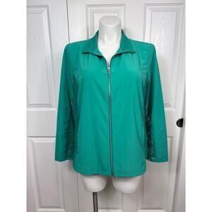 Chico's Zenergy Mesh Neema Jacket Jade Women's Size 3 (16/18) Full Zip
